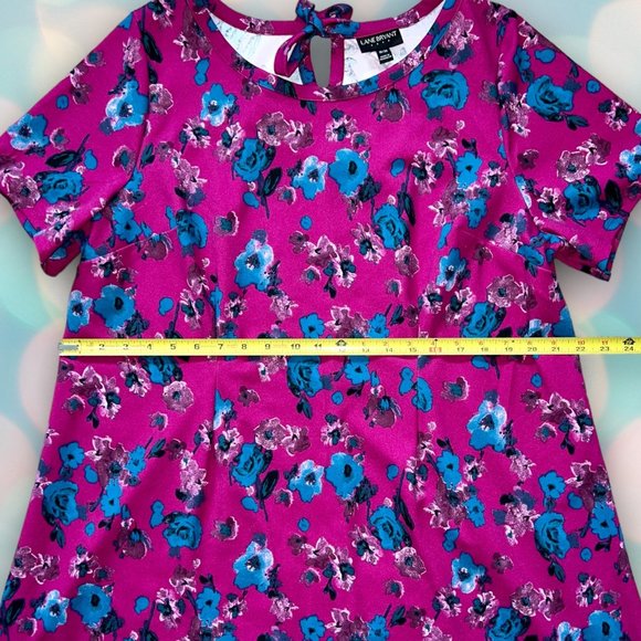 Lane Bryant Women’s Pink and Blue Plus Size Floral Shift Dress Size 18/20 - Picture 3 of 5